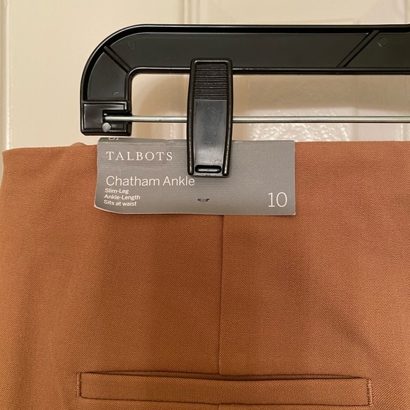 NWT Talbots Chatham ankle slim pants. Size 10, mustard/dark yellow. - Picture 3 of 5